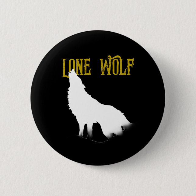 Lone Wolf Male Sigma Modern Minimalist Button (Front)