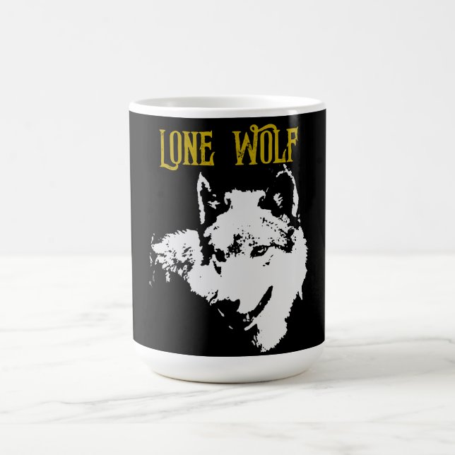 Lone Wolf Male Sigma Modern Minimalist Coffee Mug (Center)