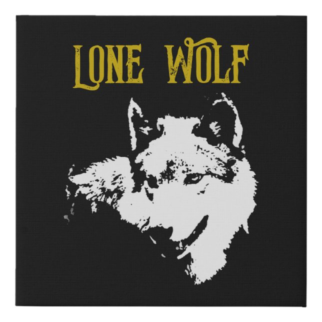 Lone Wolf Male Sigma Modern Minimalist Faux Canvas Print (Front)