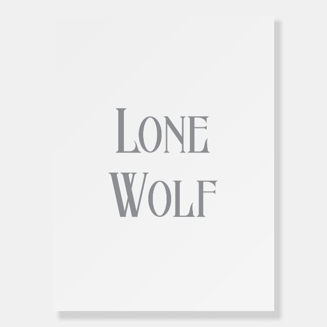 Lone Wolf Male Sigma Modern Minimalist Foam Board (Front)