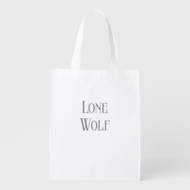 Lone Wolf Male Sigma Modern Minimalist Grocery Bag (Front)