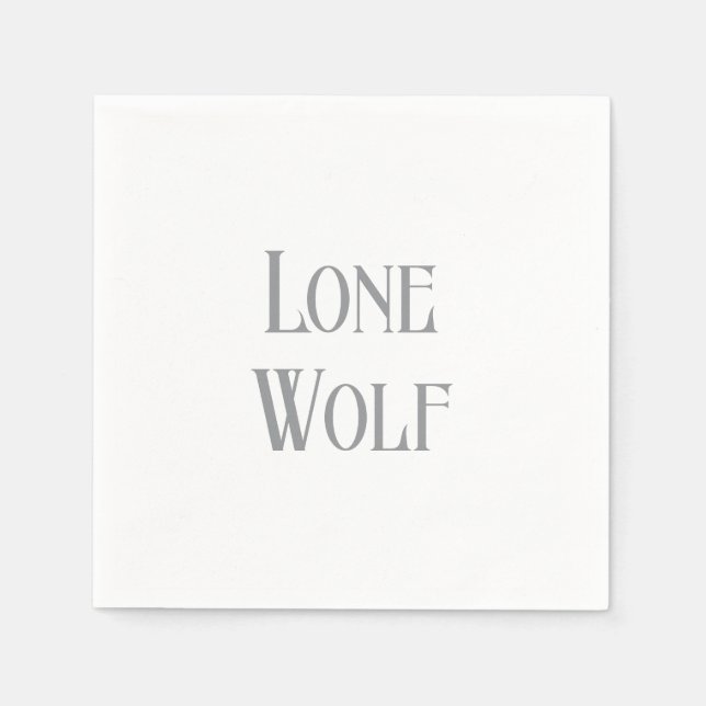 Lone Wolf Male Sigma Modern Minimalist Napkins (Front)