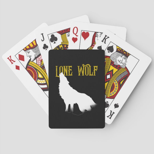Lone Wolf Male Sigma Modern Minimalist Poker Cards (Back)