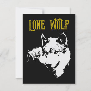 Lone Wolf Male Sigma Modern Minimalist Postcard