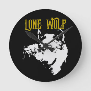 Lone Wolf Male Sigma Modern Minimalist Round Clock