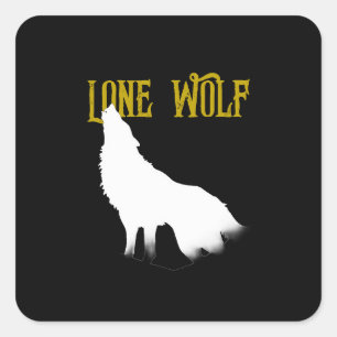 Lone Wolf Male Sigma Modern Minimalist Square Sticker