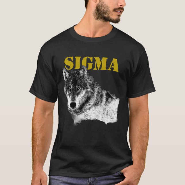 Lone Wolf Male Sigma Modern Minimalist T-Shirt (Front)