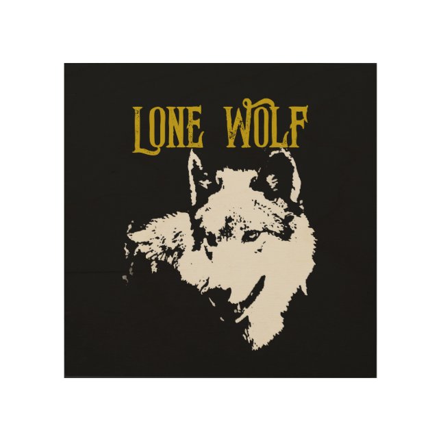 Lone Wolf Male Sigma Modern Minimalist Wood Wall Art (Front)