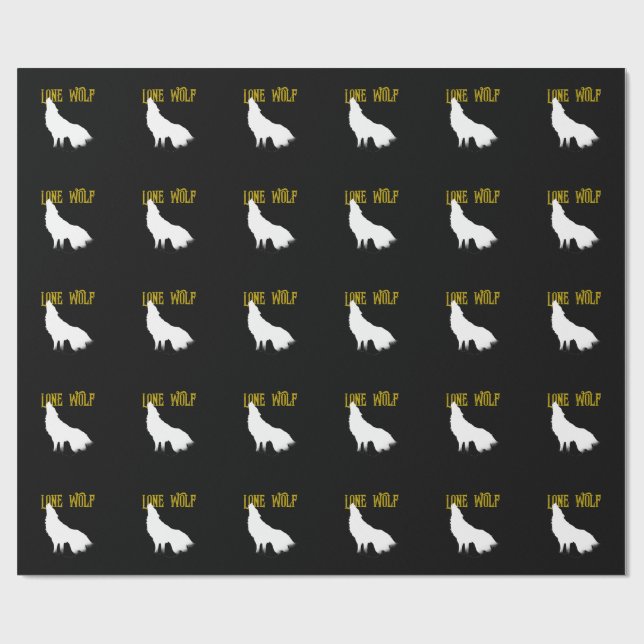 Lone Wolf Male Sigma Modern Minimalist Wrapping Paper (Flat)