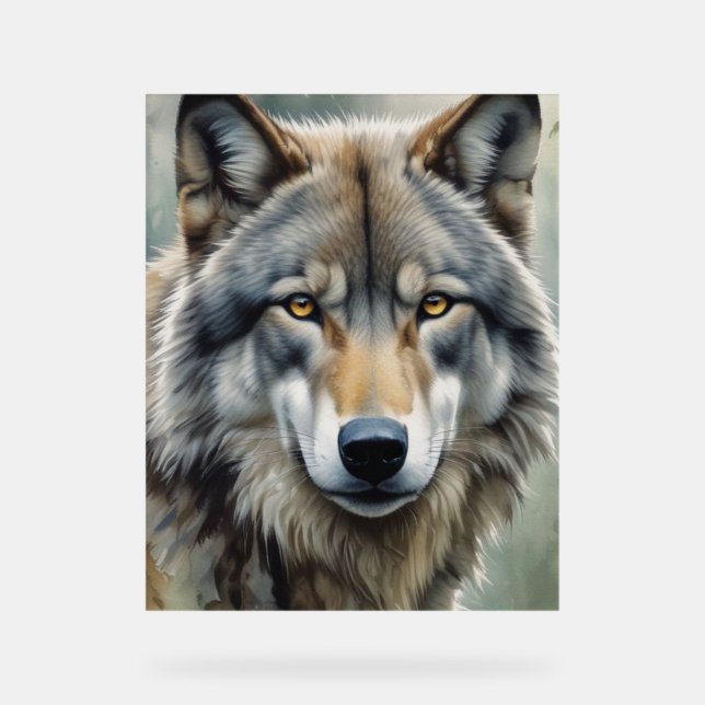 Lone Wolf Motivational Inspirational Art Acrylic Sign (Front)
