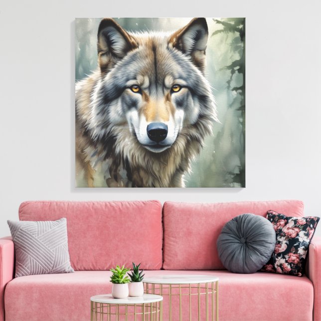 Lone Wolf Motivational Inspirational Art Canvas Print (Insitu(LivingRoom))