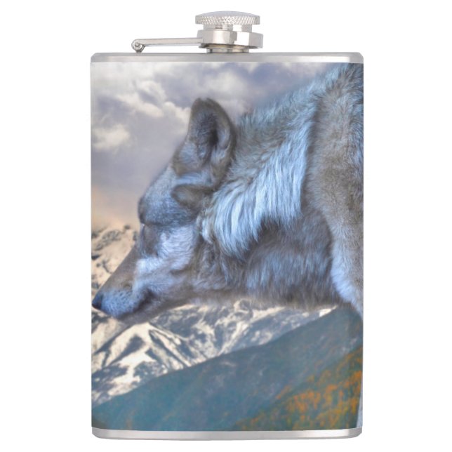 LONE WOLF OVERLORD OF FREEDOM FLASK (Front)