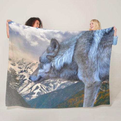 LONE WOLF OVERLORD OF FREEDOM FLEECE BLANKET