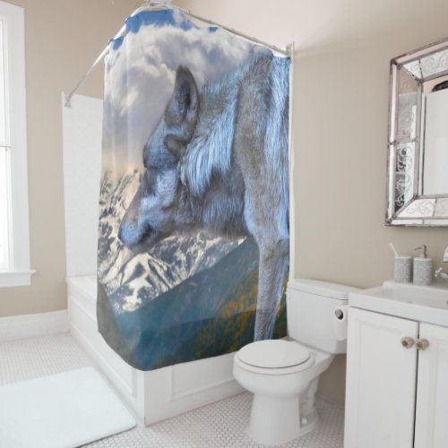 LONE WOLF OVERLORD OF FREEDOM SHOWER CURTAIN