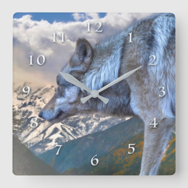 LONE WOLF OVERLORD OF FREEDOM SQUARE WALL CLOCK (Front)