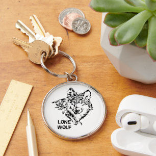 Lone Wolf Sketch Keychain
