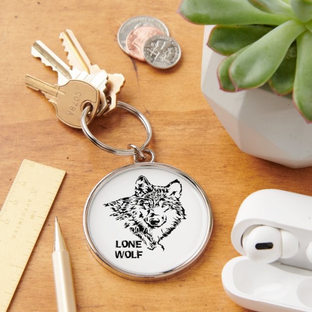 Lone Wolf Sketch Keychain (Desk)
