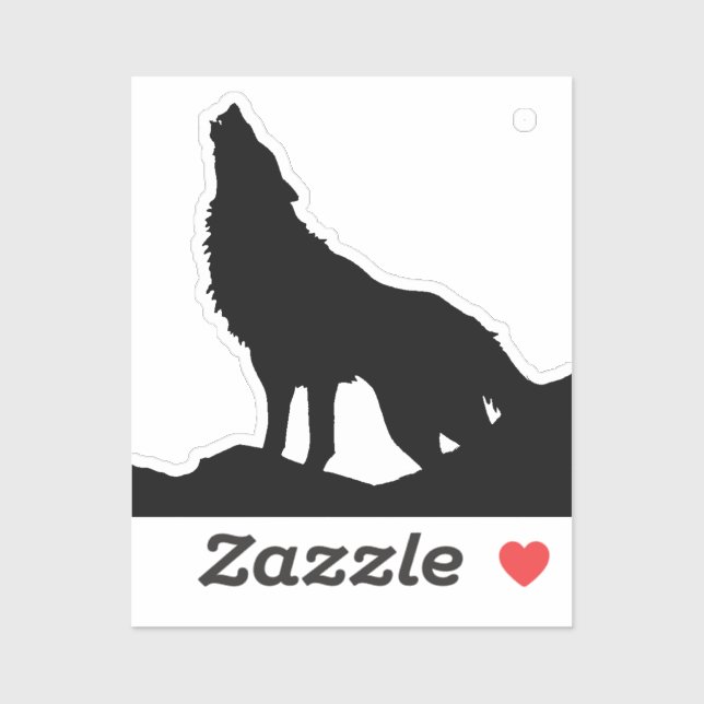 Lone Wolf Standing on a Hill Black Blue Pop Art Sticker (Sheet)