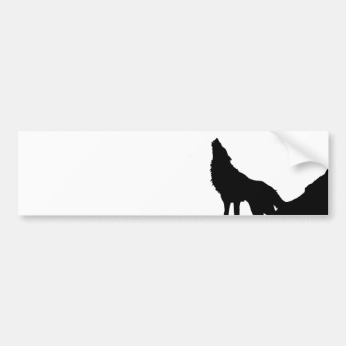 Lone Wolf Standing on a Hill Bumper Sticker