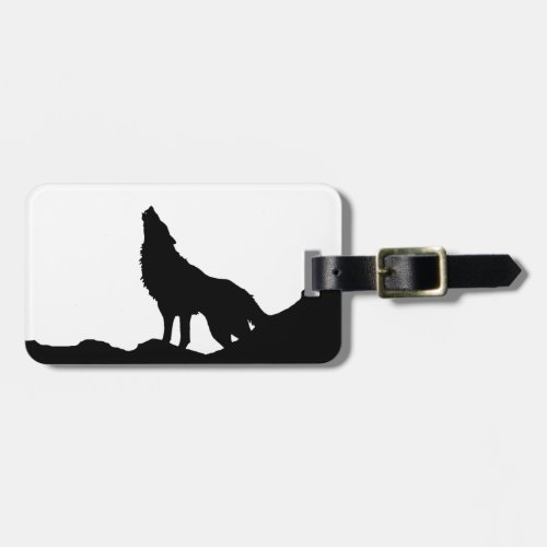 Lone Wolf Standing on a Hill Luggage Tag