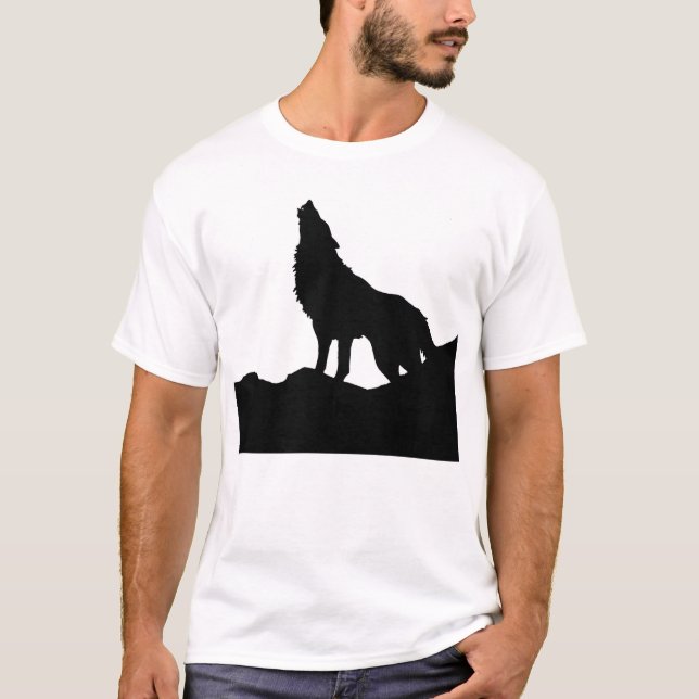 Lone Wolf Standing on a Hill T-Shirt (Front)