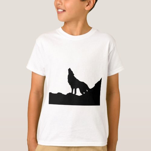 Lone Wolf Standing on a Hill T_Shirt