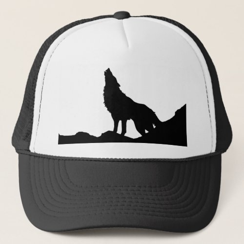 Lone Wolf Standing on a Hill Trucker Hat