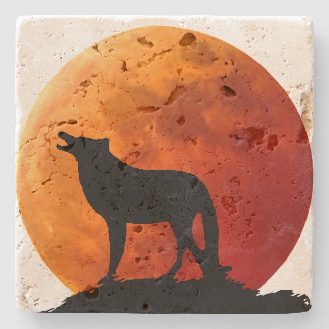 Lone Wolf Stone Coaster (Front)