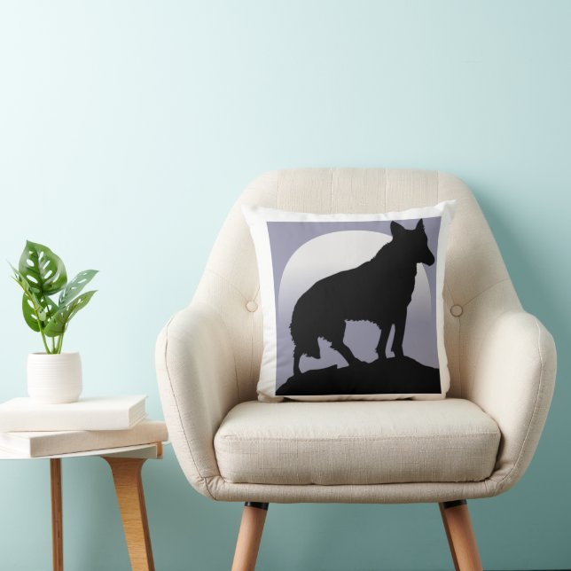 Lone Wolf Throw Pillow (Chair)