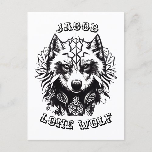 Lone Wolf Tribal Tattoo Wolves Powerwolf Pack  Postcard