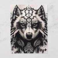Lone Wolf Tribal Tattoo Wolves Powerwolf Pack Postcard  Zazzle