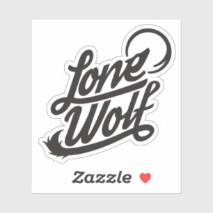 Lone Wolf Typographic Logo Sticker