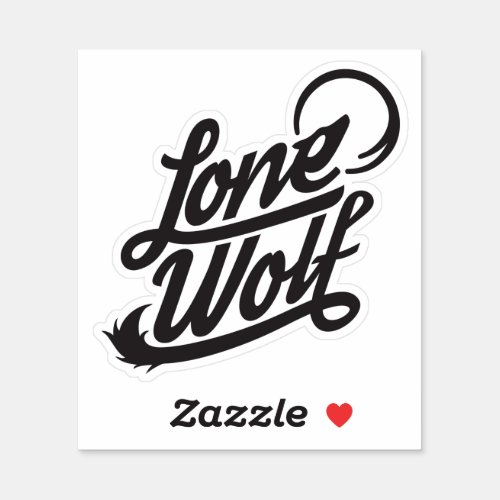 Lone Wolf Typographic Logo Sticker