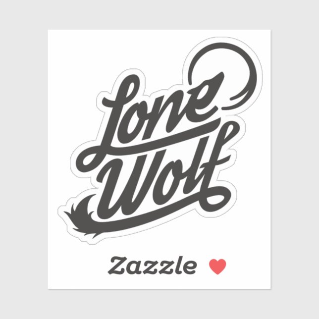 Lone Wolf Typographic Logo Sticker (Sheet)