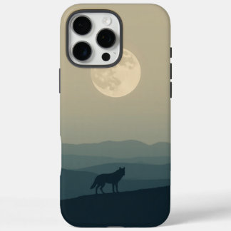 Lone Wolf Under the Full Moon iPhone 16 Pro Max Case