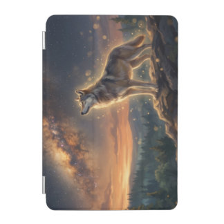 Lone Wolf Under The Starry Milky Way Sky iPad Mini Cover