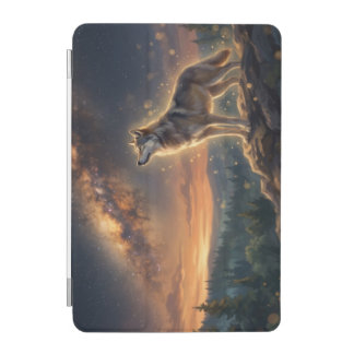 Lone Wolf Under The Starry Milky Way Sky iPad Mini Cover