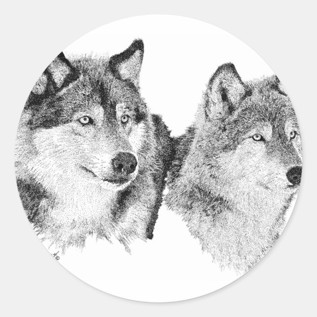 Lone Wolves Classic Round Sticker (Front)