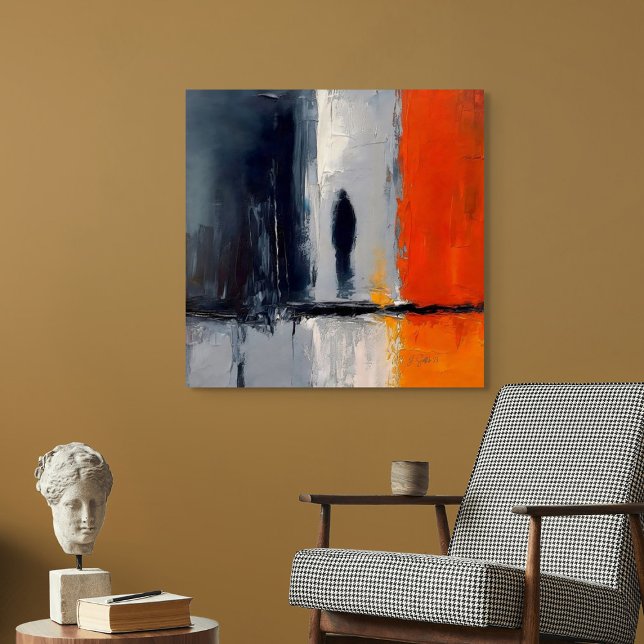 Loneliness – Abstract Figure in Urban Silence Canvas Print (Creator Uploaded)
