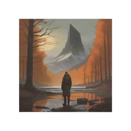 Loneliness design artwork style wood wall art