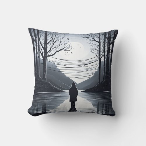 Loneliness illustration design art throw pillow