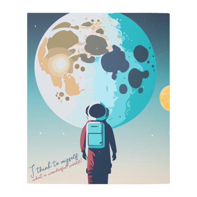 Lonely Astronaut Metal Wall Art (Front)