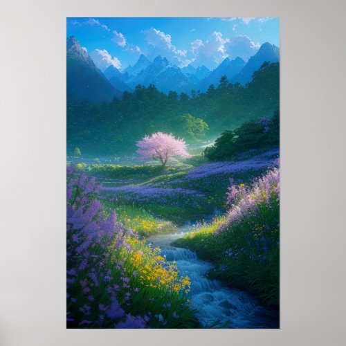 Lonely Cherry Blossom Poster