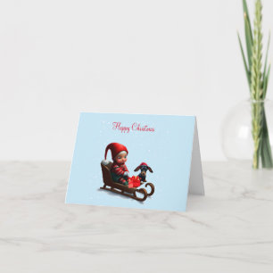 Lonely Christmas Elf Card