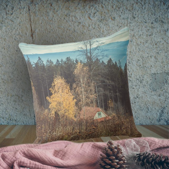 Lonely Cottage Throw Pillow (Creator Uploaded)