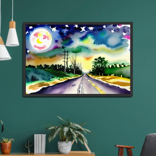 Lonely Country Road Art Print