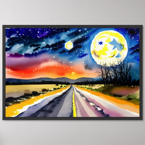 Lonely Country Road Art Print