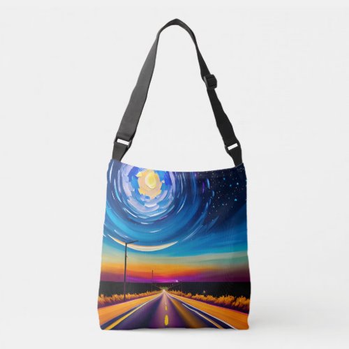 Lonely Country Road Cross_Body Tote Bag