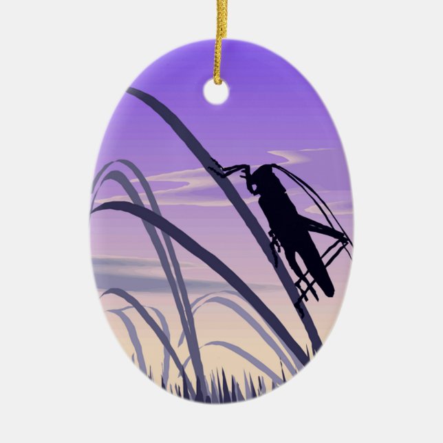 Lonely Cricket Ceramic Ornament (Front)