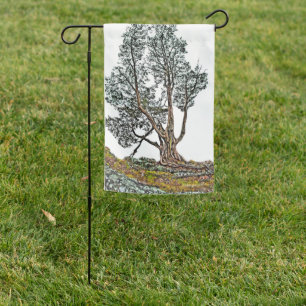 Lonely Cypress  Garden Flag